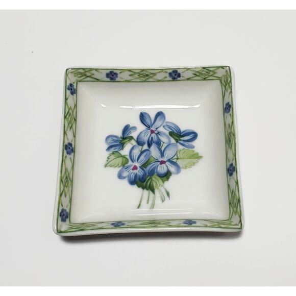 Violettes Anne De Solages Porcelain De Paris France Small Trinket Tray - Picture 4 of 4